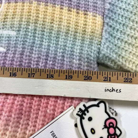 Hello Kitty Forever 21 Sweater New with tag Stripe Multicolor Sweater Sz Small - Picture 10 of 11